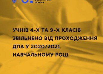 УЧНІВ 4-Х ТА 9-Х КЛАСІВ ЗВІЛЬНЕНО ВІД ПРОХОДЖЕННЯ ДПА У 2020/2021 НАВЧАЛЬНОМУ РОЦІ